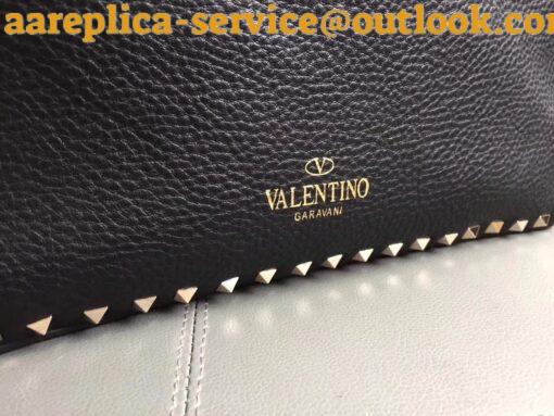 Replica Valentino Rockstud Medium Reversible Tote Black 24