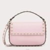 Replica Valentino Rockstud Wallet with Chain in White Grained Leather 10