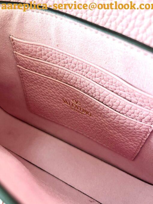 Replica Valentino Rockstud Pouch Bag in Pink Grained Leather 11