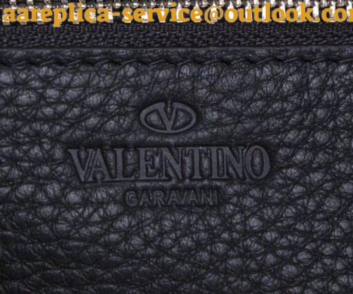 Replica Valentino Rockstud Small Tote In Black Grained Calfskin 25