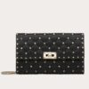 Replica Valentino Rockstud Spike Crossbody Clutch Bag In Crinkled Lambskin 12