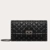 Replica Valentino Rockstud Spike Crossbody Clutch Bag In Black Lambskin 12