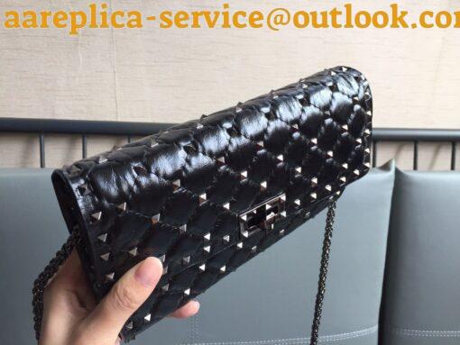 Replica Valentino Rockstud Spike Crossbody Clutch Bag In Crinkled Lambskin 5