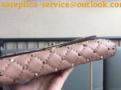 Replica Valentino Rockstud Spike Crossbody Clutch Bag In Poudre Lambskin 6