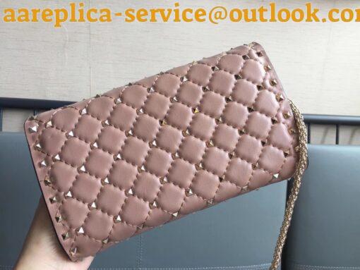 Replica Valentino Rockstud Spike Crossbody Clutch Bag In Poudre Lambskin 9