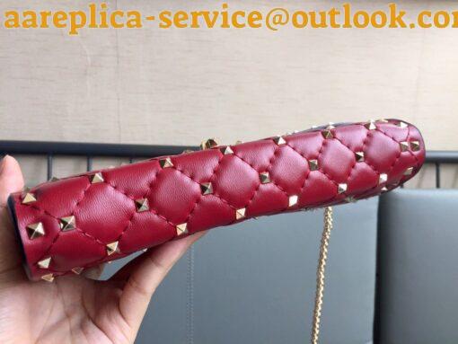 Replica Valentino Rockstud Spike Crossbody Clutch Bag In Red Lambskin