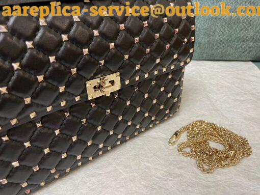 Replica Valentino Rockstud Spike Large Bag In Black Nappa Lambskin 10