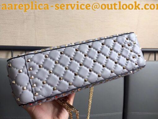 Replica Valentino Rockstud Spike Large Bag In Blue Nappa Lambskin 8