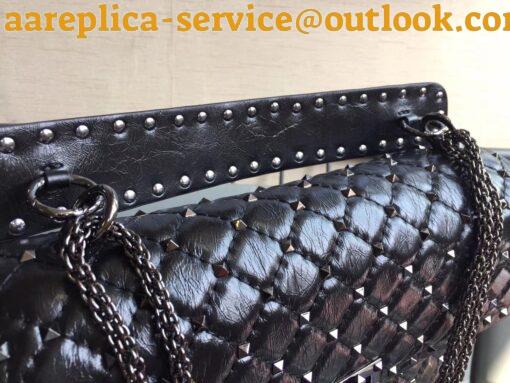 Replica Valentino Rockstud Spike Large Bag In Crinkled Nappa Lambskin 6