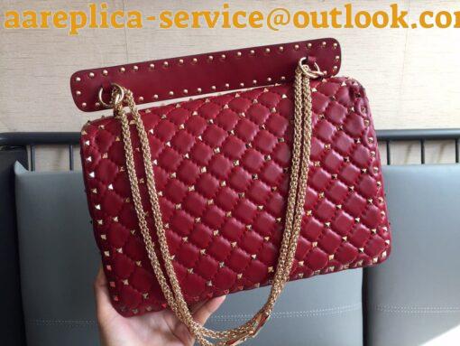 Replica Valentino Rockstud Spike Large Bag In Red Nappa Lambskin 6