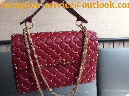 Replica Valentino Rockstud Spike Large Bag In Red Nappa Lambskin 10