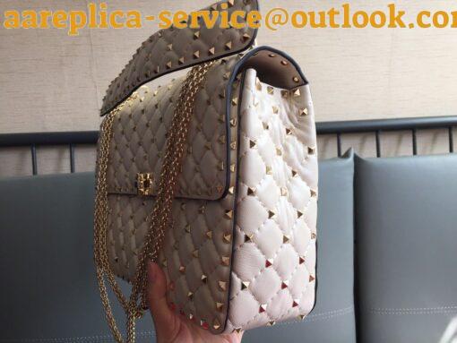 Replica Valentino Rockstud Spike Large Bag In White Nappa Lambskin 3