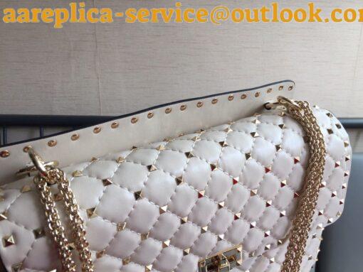 Replica Valentino Rockstud Spike Large Bag In White Nappa Lambskin 9