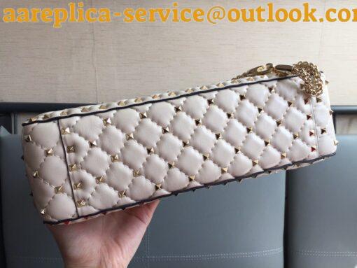 Replica Valentino Rockstud Spike Large Bag In White Nappa Lambskin 10