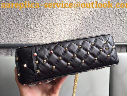 Replica Valentino Rockstud Spike Medium Bag In Black Nappa Lambskin 7