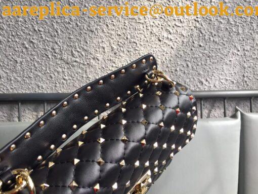 Replica Valentino Rockstud Spike Medium Bag In Black Nappa Lambskin 8