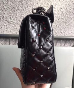 Replica Valentino Rockstud Spike Medium Bag In Crinkled Nappa Lambskin