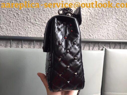 Replica Valentino Rockstud Spike Medium Bag In Crinkled Nappa Lambskin