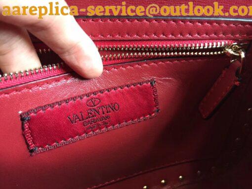 Replica Valentino Rockstud Spike Medium Bag In Red Nappa Lambskin 4