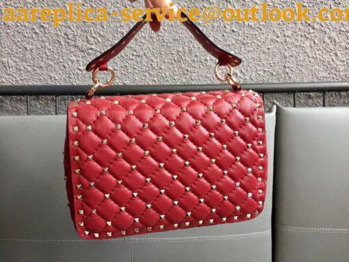 Replica Valentino Rockstud Spike Medium Bag In Red Nappa Lambskin 8