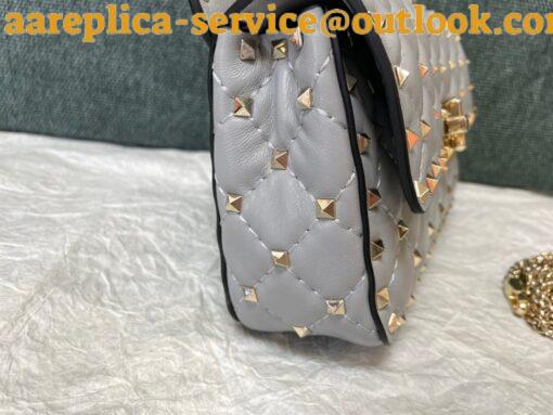 Replica Valentino Rockstud Spike Small Bag In Blue Nappa Lambskin 6