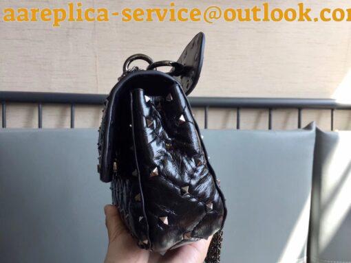 Replica Valentino Rockstud Spike Small Bag In Crinkled Nappa Lambskin 3