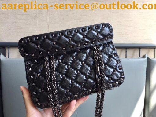 Replica Valentino Rockstud Spike Small Bag In Crinkled Nappa Lambskin 4