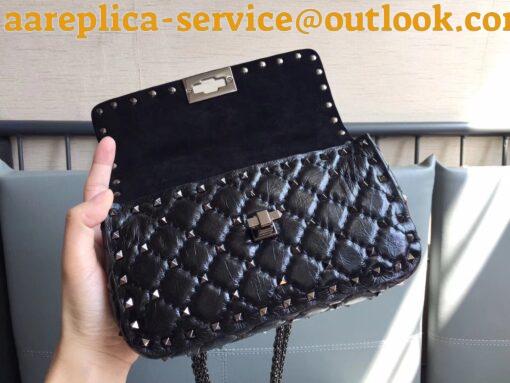 Replica Valentino Rockstud Spike Small Bag In Crinkled Nappa Lambskin 6