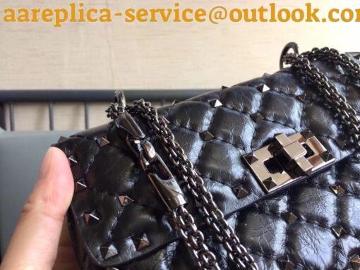 Replica Valentino Rockstud Spike Small Bag In Crinkled Nappa Lambskin 7