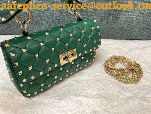 Replica Valentino Rockstud Spike Small Bag In Green Nappa Lambskin 7