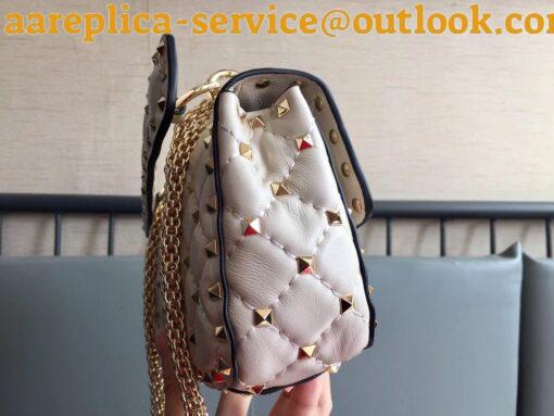 Replica Valentino Rockstud Spike Small Bag In White Nappa Lambskin 11