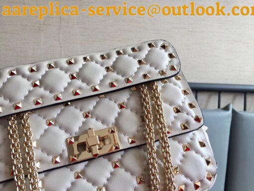 Replica Valentino Rockstud Spike Small Bag In White Nappa Lambskin 14