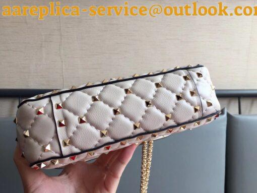 Replica Valentino Rockstud Spike Small Bag In White Nappa Lambskin 15