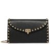 Replica Valentino Rockstud Wallet with Chain in White Grained Leather 11