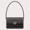 Replica Valentino Rockstud Small Hobo Bag in Black Grainy Calfskin 12