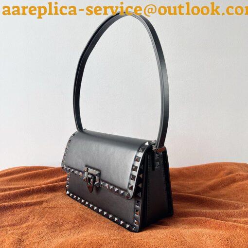 Replica Valentino Rockstud23 Shoulder Bag in Black Calfskin 9