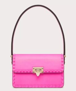 Replica Valentino Rockstud23 Shoulder Bag in Pink Calfskin