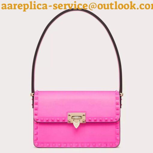 Replica Valentino Rockstud23 Shoulder Bag in Pink Calfskin