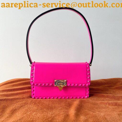 Replica Valentino Rockstud23 Shoulder Bag in Pink Calfskin 3