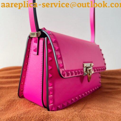 Replica Valentino Rockstud23 Shoulder Bag in Pink Calfskin 4