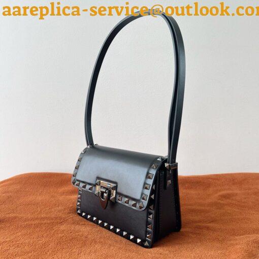 Replica Valentino Rockstud23 Small Shoulder Bag in Black Calfskin 3