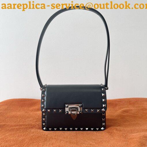 Replica Valentino Rockstud23 Small Shoulder Bag in Black Calfskin 9