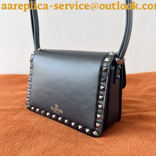 Replica Valentino Rockstud23 Small Shoulder Bag in Black Calfskin 11