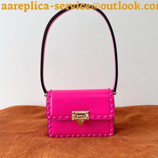 Replica Valentino Rockstud23 Small Shoulder Bag in Pink Calfskin 4