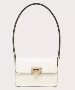 Replica Valentino Rockstud23 Small Shoulder Bag in White Calfskin