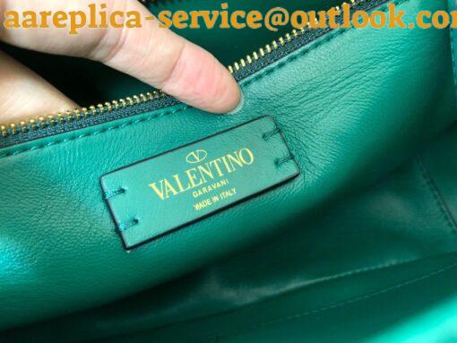 Replica Valentino Roman Stud Large Chain Bag In Green Nappa Leather 5