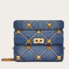 Replica Valentino Roman Stud Small Top Handle Bag In Denim 12