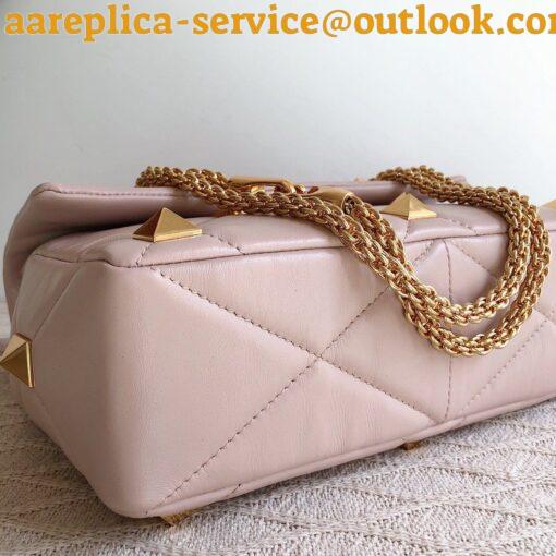 Replica Valentino Roman Stud Medium Chain Bag In Pink Nappa Leather 7