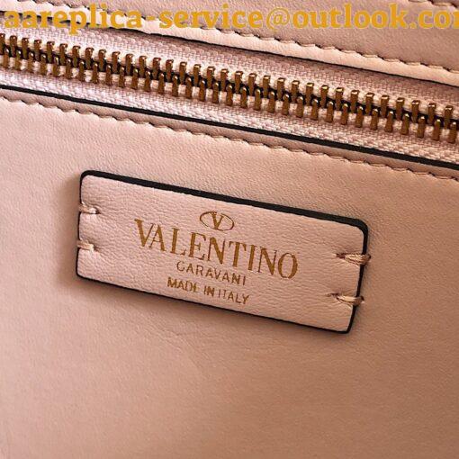 Replica Valentino Roman Stud Medium Chain Bag In Pink Nappa Leather 9