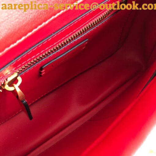 Replica Valentino Roman Stud Medium Chain Bag In Red Nappa Leather 8